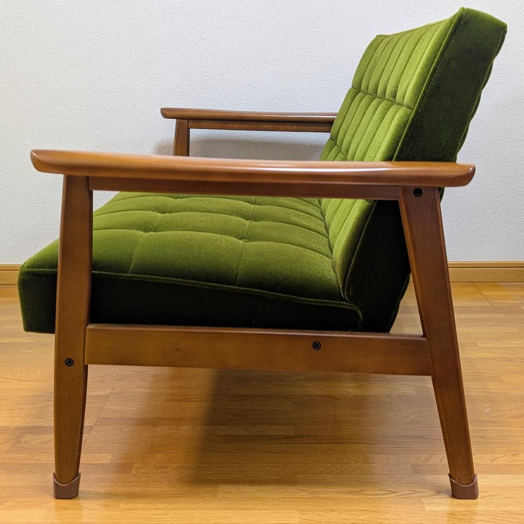 カリモク60 Kチェア モケットグリーン 2人掛けソファ