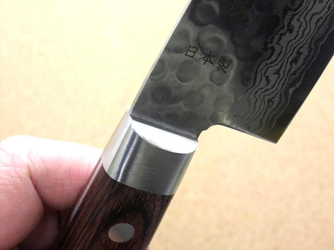 関の刃物 牛刀 180mm 鎚目鍛造 VG-10 ダマスカス 魚 肉切り 包丁