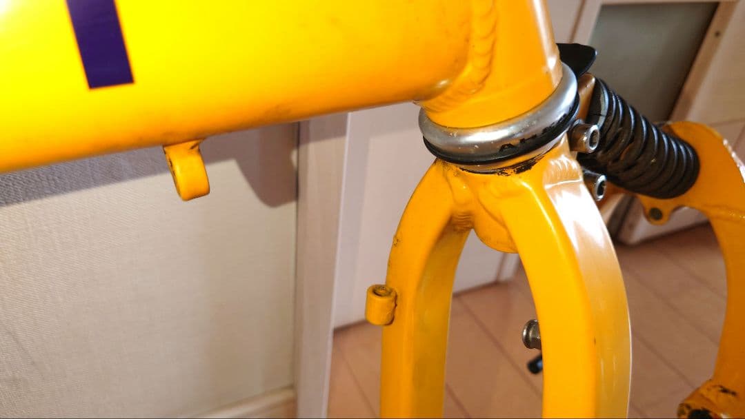 PEUGEOT 折りたたみ自転車フレーム イエロー 部品取り