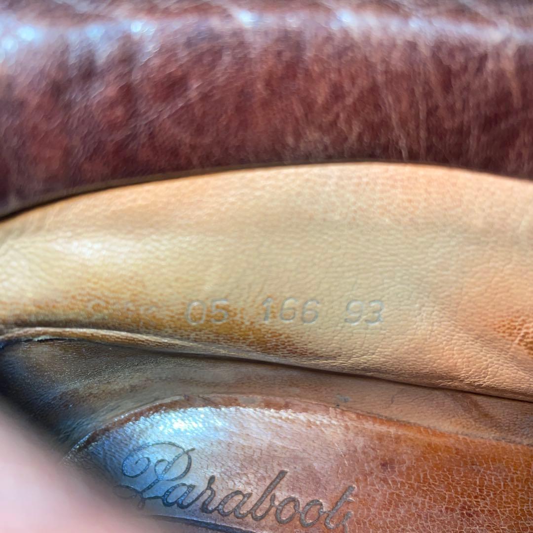 フランス製【パラブーツ】ヴィンテージでかタグ ミドルカットモカシンレザーシューズ