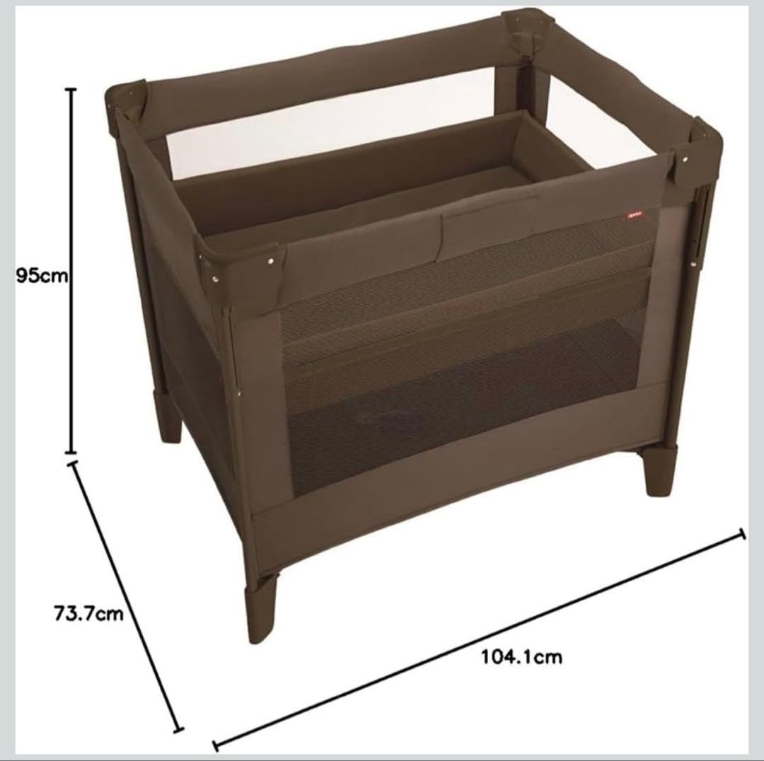 【美品】ココネルエアープラス ブラウン Aprica ベビーベッド アップリカ