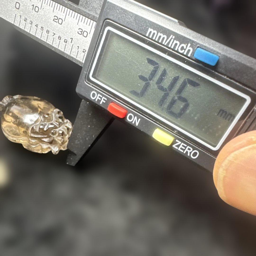 【高品質】透明　スモーキークォーツ　龍亀　ロングイセット