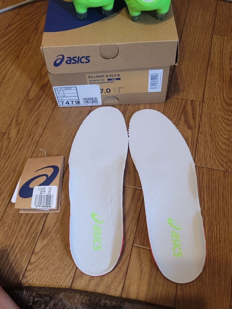 シューズ asics DS LIGHT X-FLY 6 27cm WHITE/GREEN