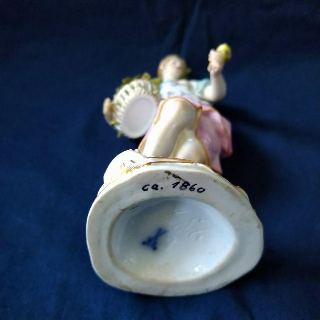 ✤1924年以前・マイセン(Meissen)フィギュリン✤『花かごを持つ少女』