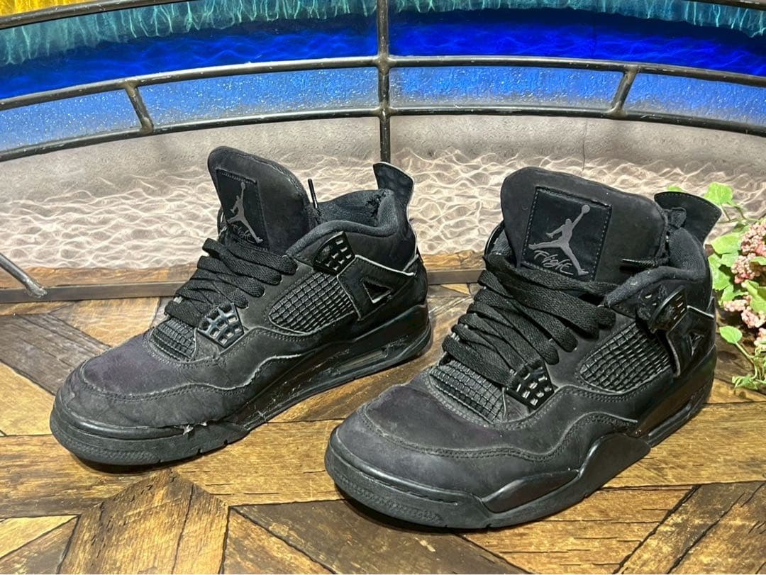 m*5様 希少 NIKE ナイキ エアジョーダン4 ブラックキャット スニーカー