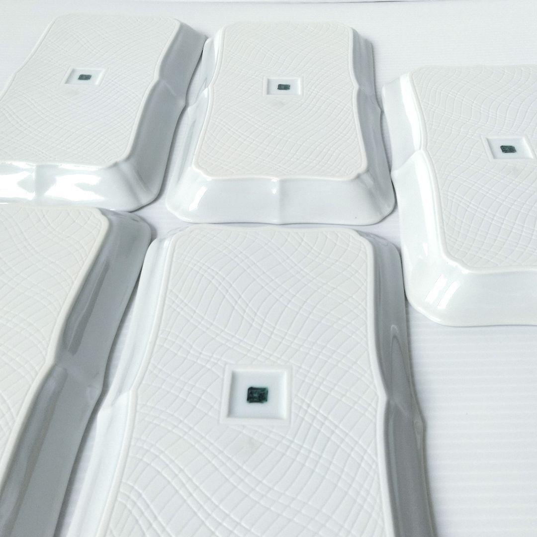 古九谷 九谷焼 九谷青郊 青郊窯 絵変わり 花鳥図 長角皿 角皿 5客揃