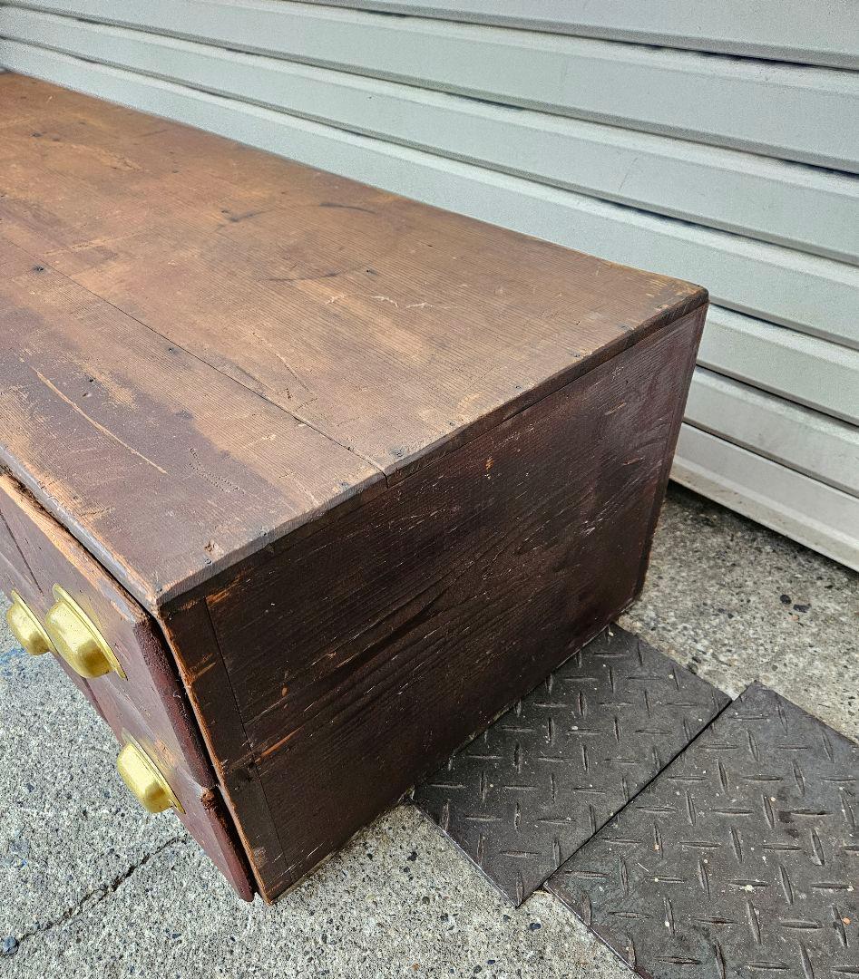 USヴィンテージ 古いファイルキャビネット 木製引出し 12杯 収納 古家具