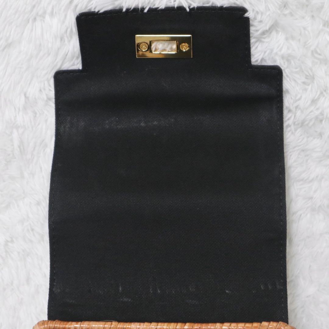 ヴィオラドーロ スプリットラタン ターンロック付き 2WAYトップハンドルバッグ