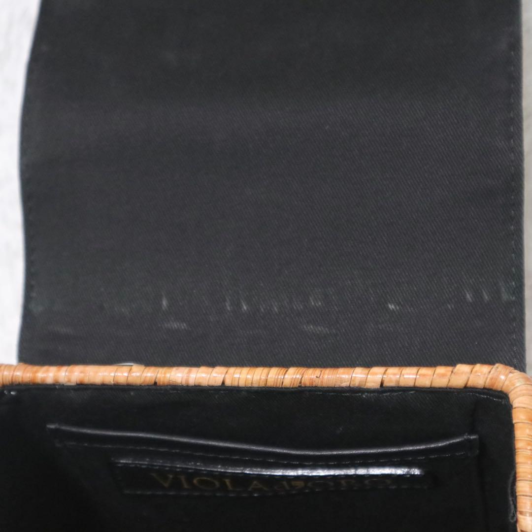 ヴィオラドーロ スプリットラタン ターンロック付き 2WAYトップハンドルバッグ