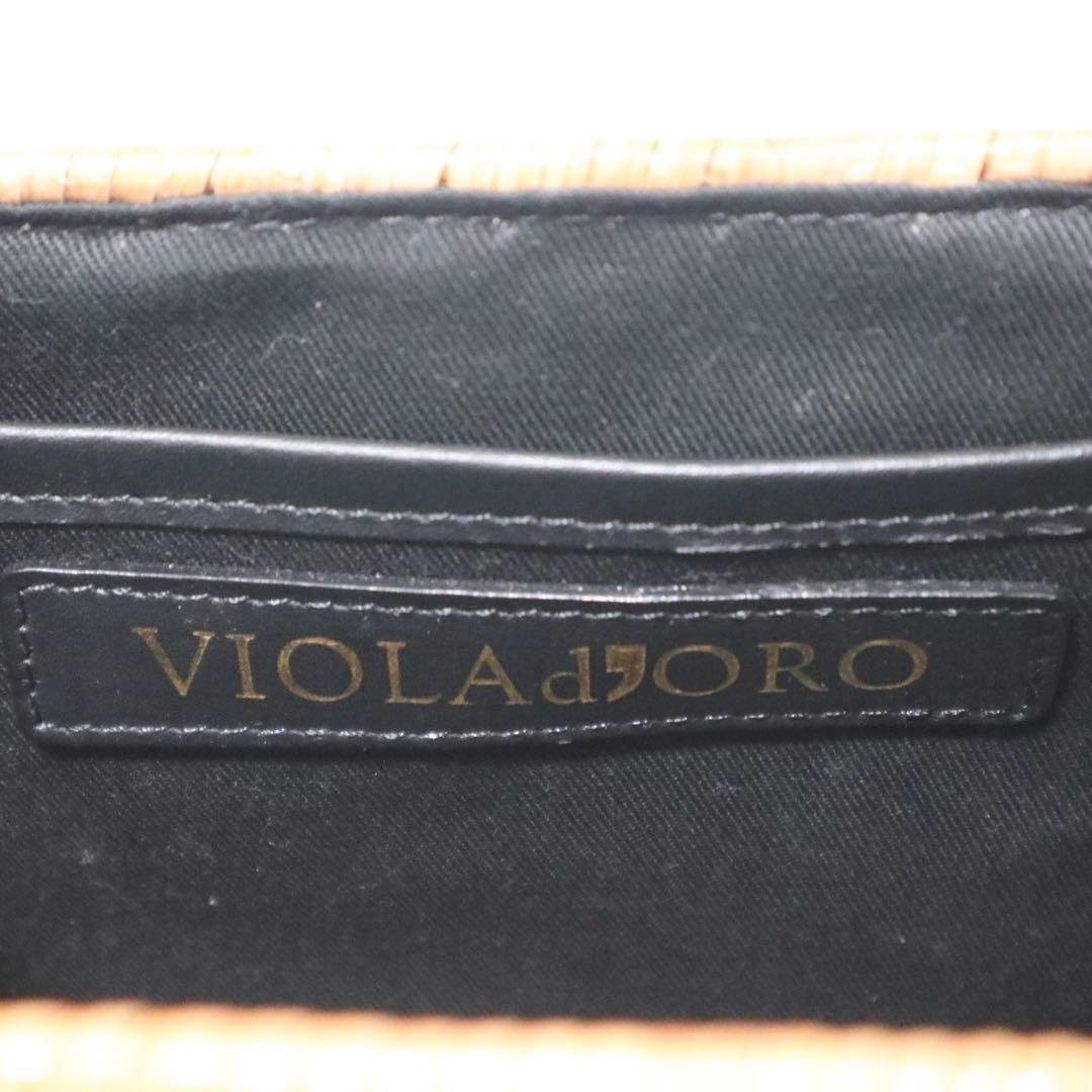 ヴィオラドーロ スプリットラタン ターンロック付き 2WAYトップハンドルバッグ