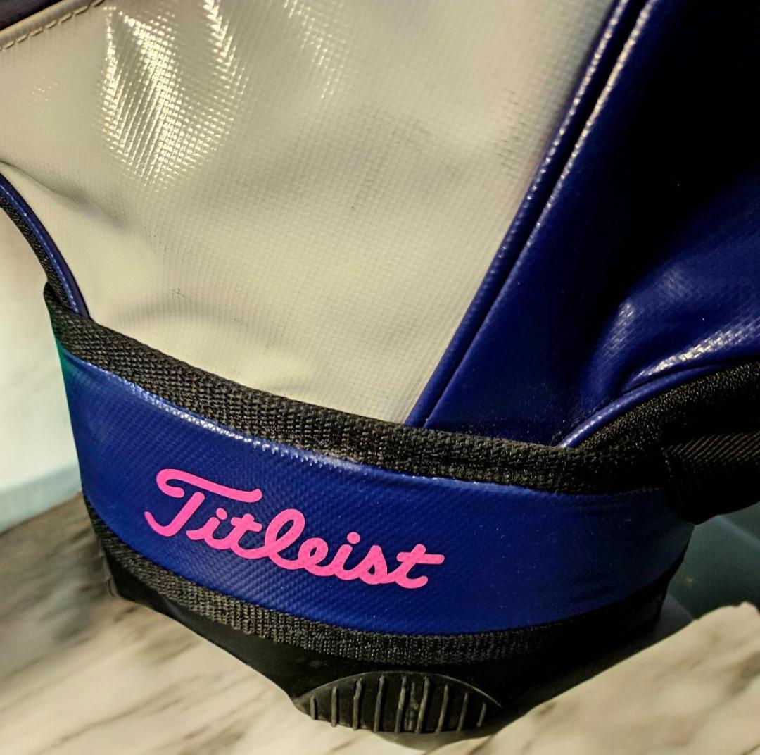 超高級美品　Titleist 高級エナメル/キャディ/ ネイビー/ピンク