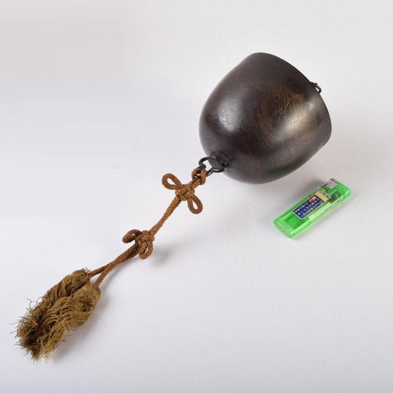 中国　古銅宣徳銅　漢詩山水楼閣文　壁飾　時代箱付　C　9086