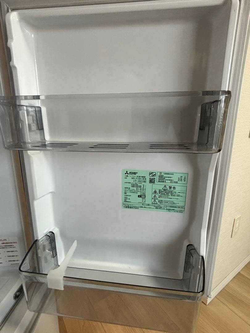 三菱冷凍冷蔵庫　２ドア　単身用　美品