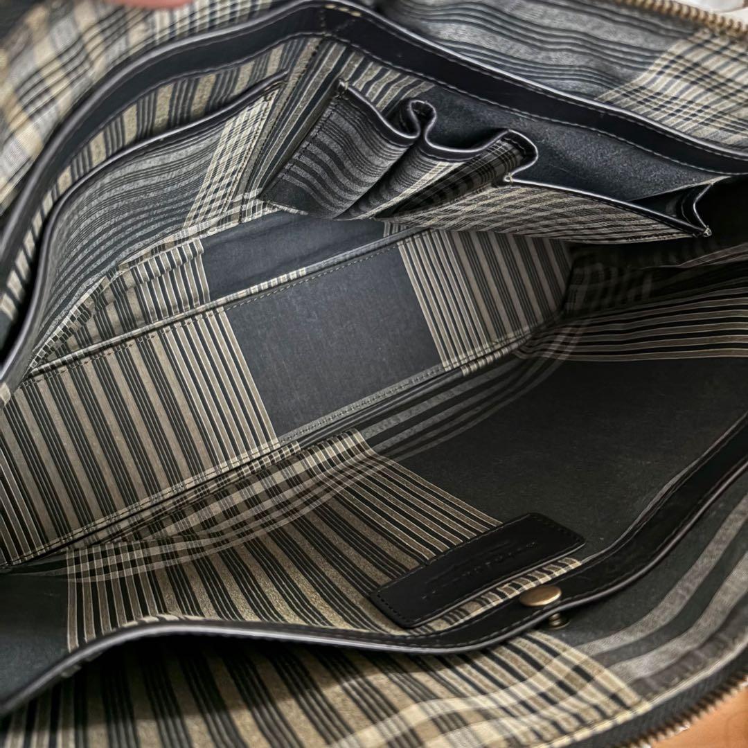 MOTHERHOUSE マザーハウス ビジネスバック ブラック レザー シンプル