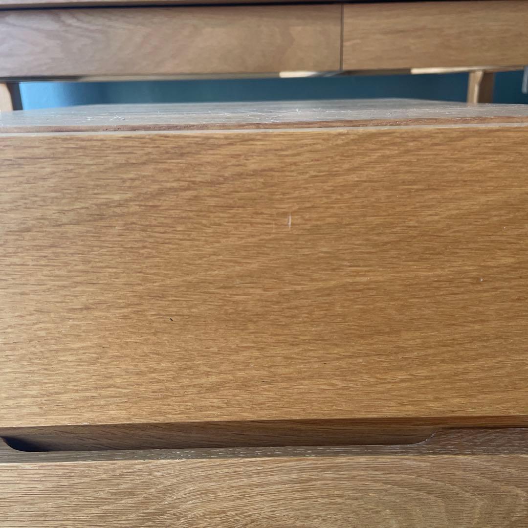 無印良品　デスクキャビネット　キャスター付き　タモ材