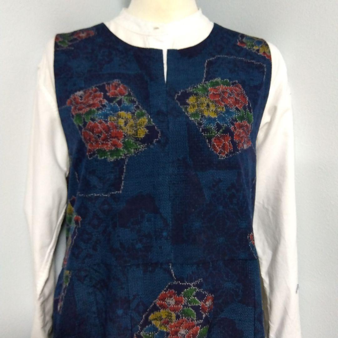 楊貴妃　2026J009 　着物リメイク　十日町紬　ジャンパースカート