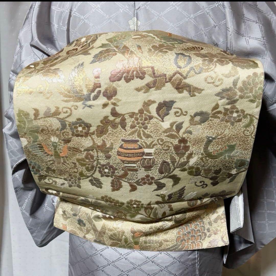 ち*ー様 未使用近い　美品　袷　正絹　大島紬系　白山紬系　紋付　訪問着　フルセッ