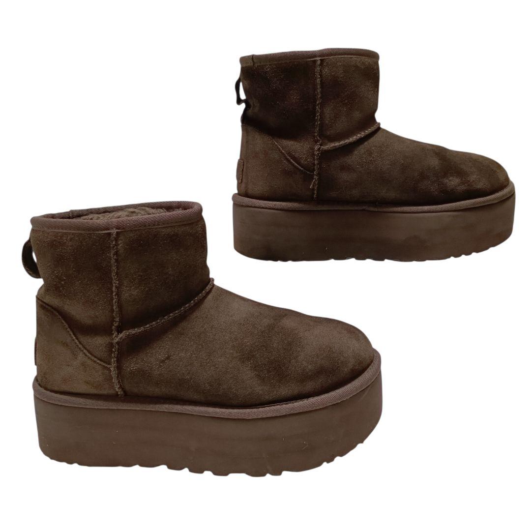アグ　クラシック ミニ プラットフォーム24㎝　ブラウン　厚底　ファー　ムートン
