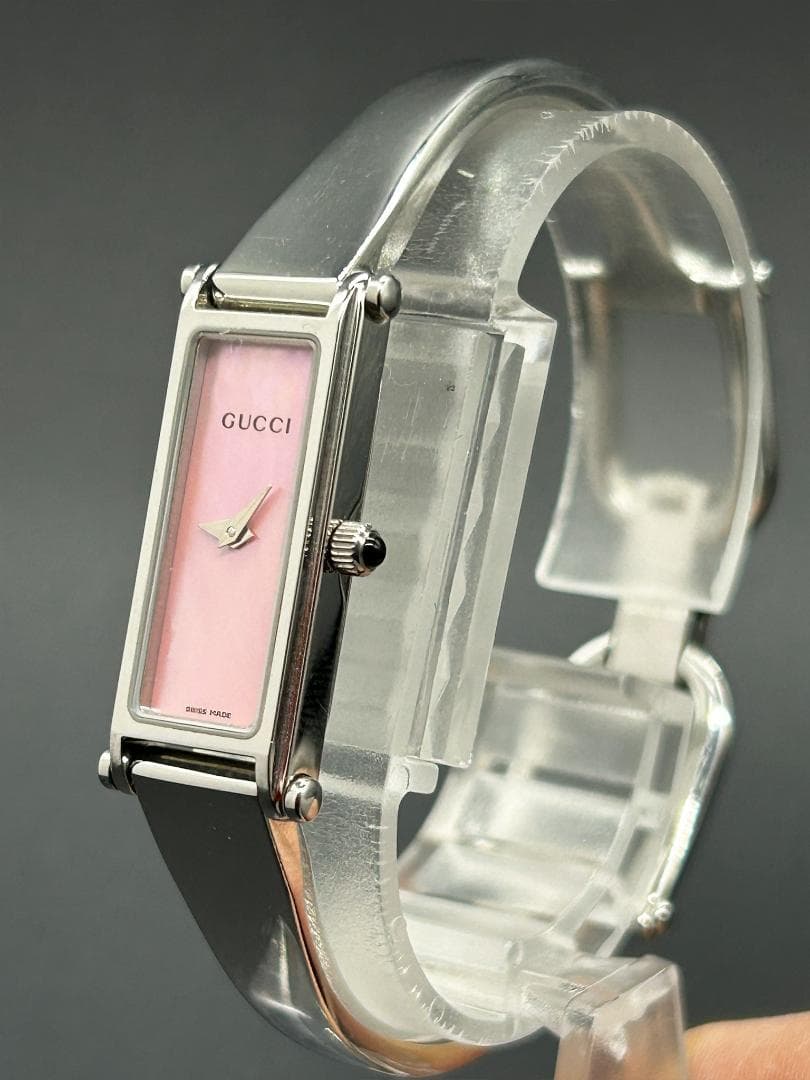 稼働【美品】GUCCI グッチ 時計 1500L シェル盤 ピンク レディース