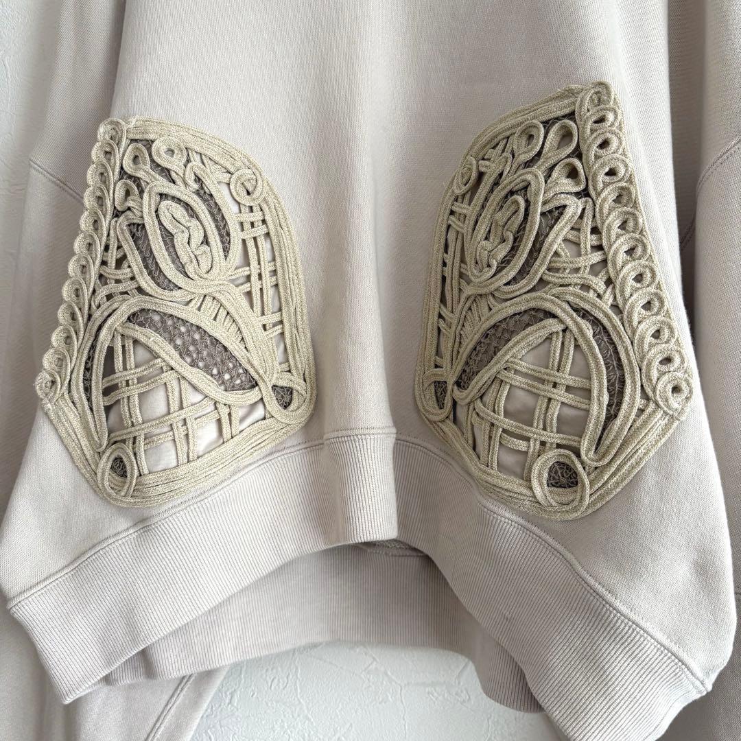 25SS 美品 マメクロゴウチ コード刺繍 スウェット トレーナー L