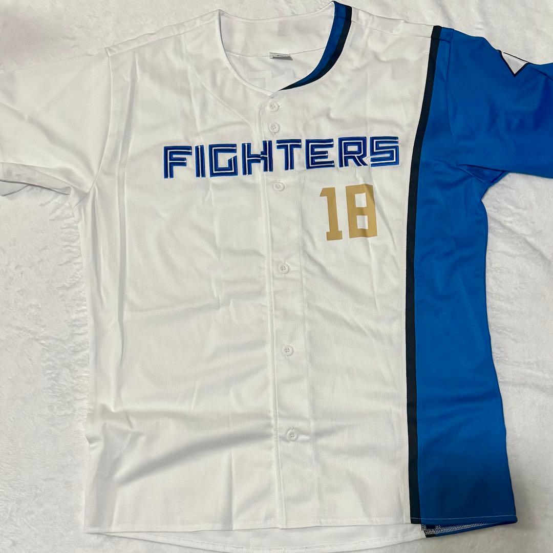 日本ハムファイターズ　山﨑福也　顔写真入りユニフォーム　L