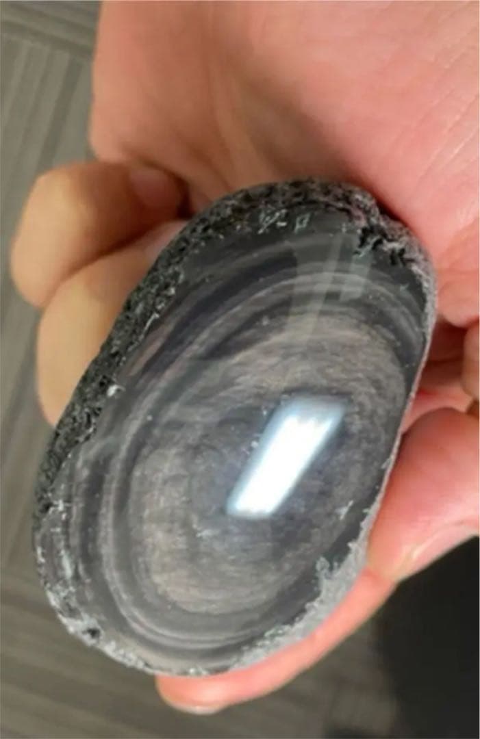 研磨済　十勝石玲瓏　マホガニーオブシディアン　シルバー系ゴールドシラー