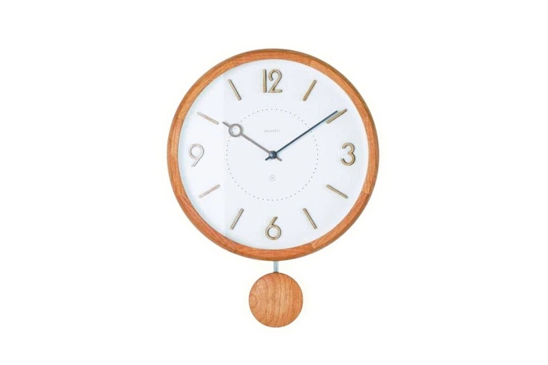 振り子時計　北欧　ナチュラル　木　ニュアンスカラー★振子＆２針モデル　掛時計