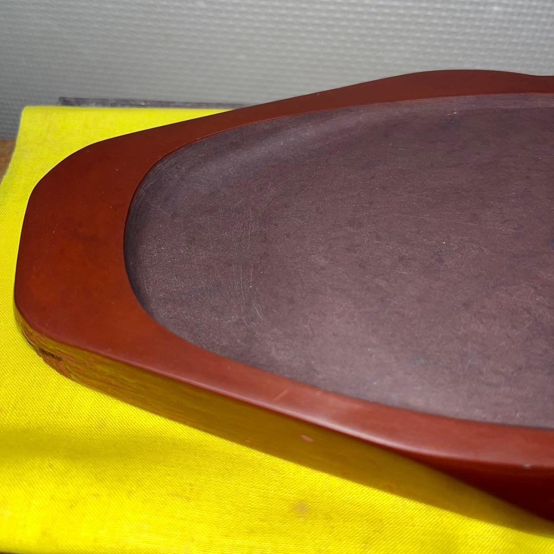 ⭕️岩手県　紫雲石硯　佐藤鐡治　天然硯　新品　石紋綺麗　レアな作品