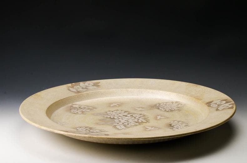 神品　井戸川豊 　大皿　50cm　大作　共箱