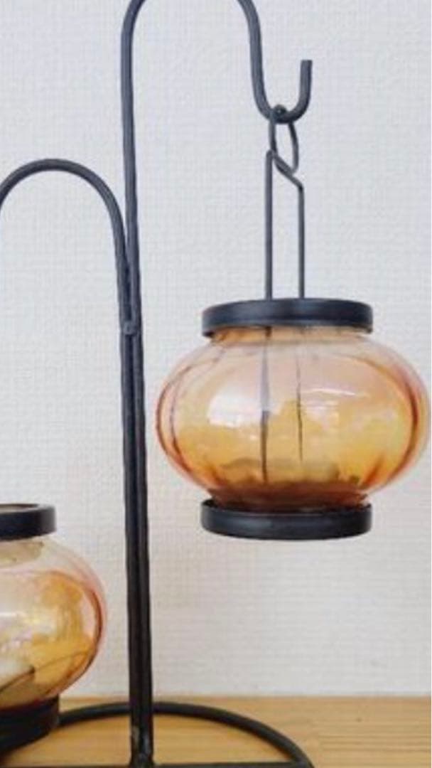 ヴィンテージ♦️アイアン♦️ダブル キャンドルスタンド♦️癒し キャンプや災害にも◎