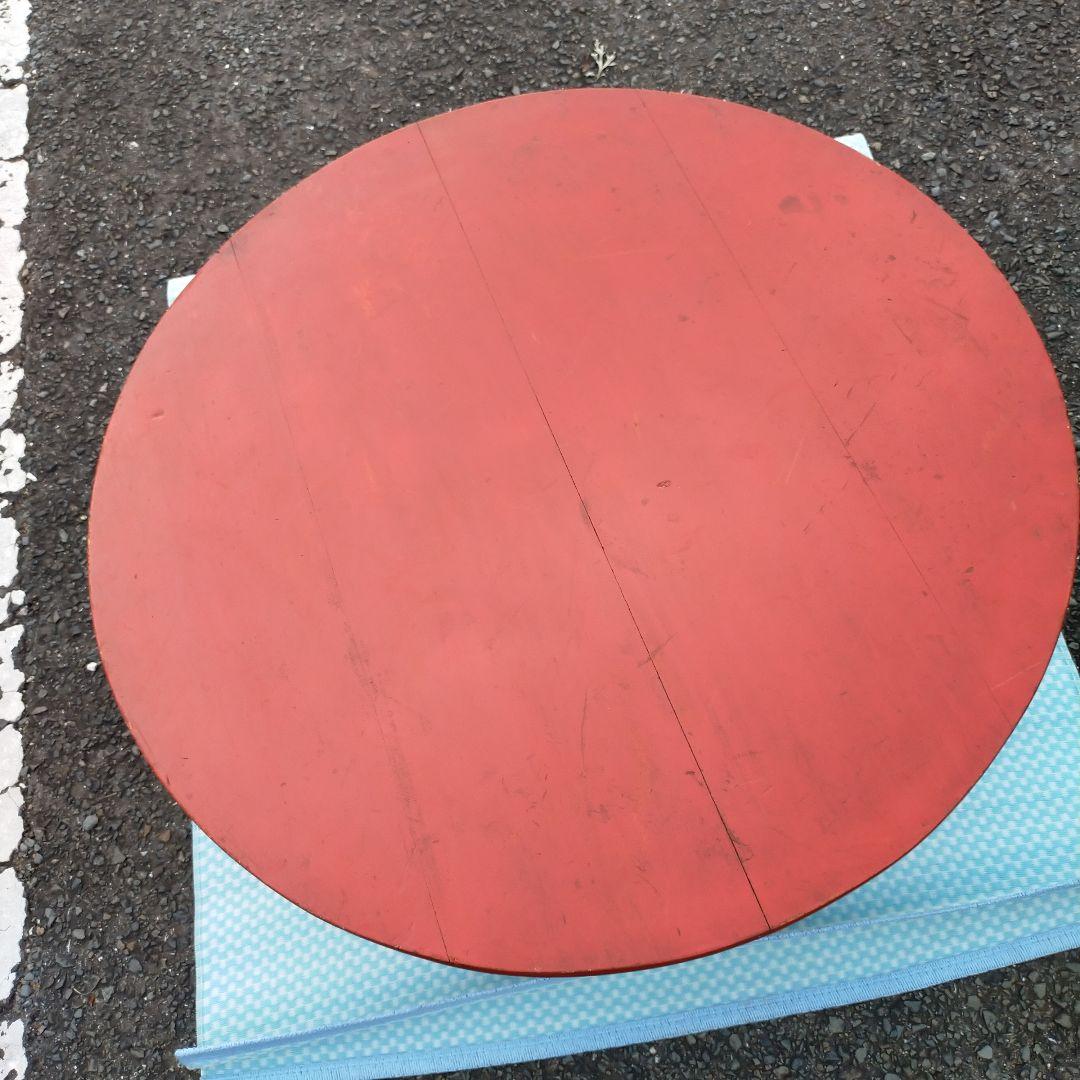 昭和レトロ　ちゃぶ台　アンティーク家具　折りたたみ丸テーブル