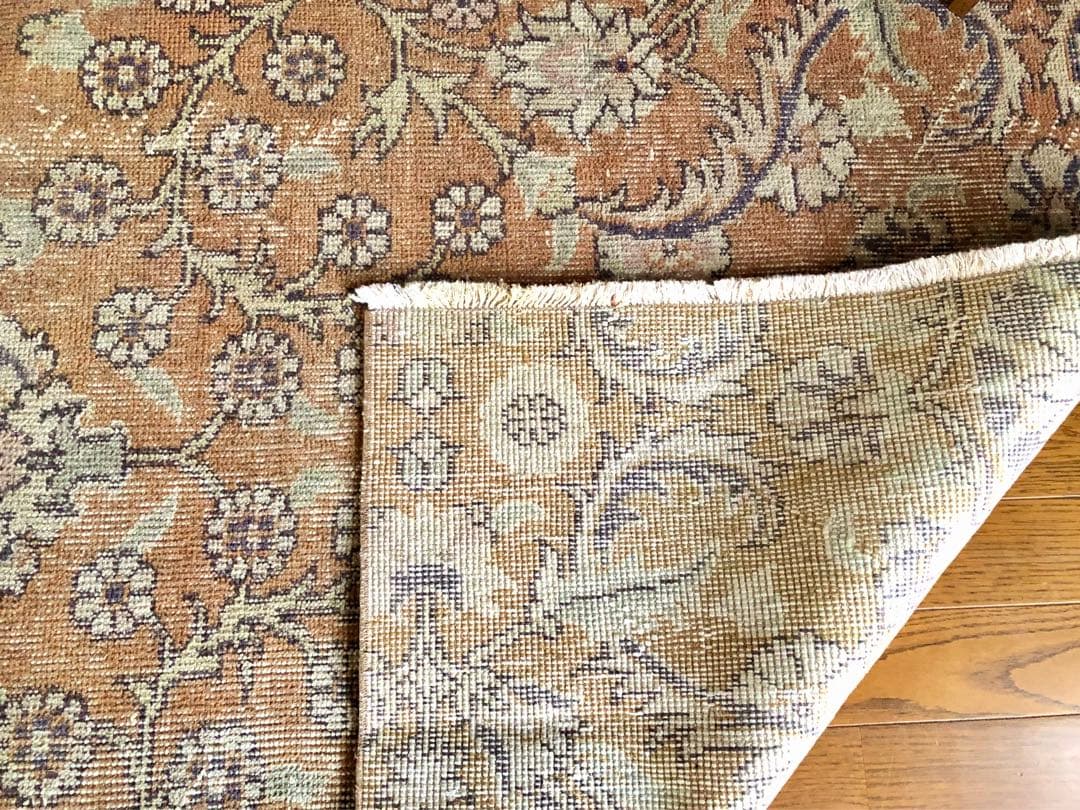 ✴︎1960年代 ヴィンテージ・トルコラグ✴︎アンバー/プラム/フローラル