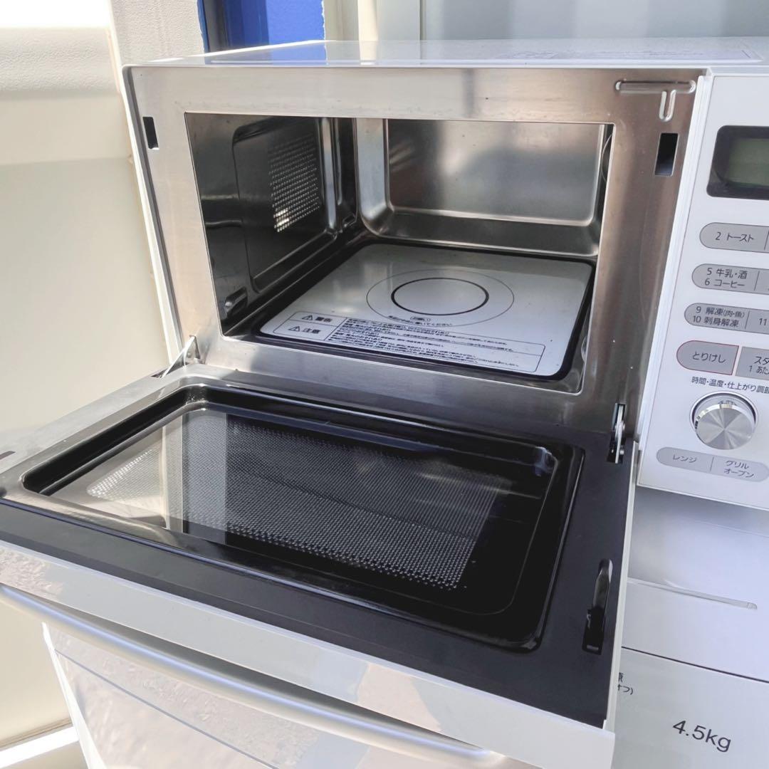 取付無料！高性能おしゃれホワイトAQUA大きめ冷蔵庫洗濯機フラットオーブンレンジ