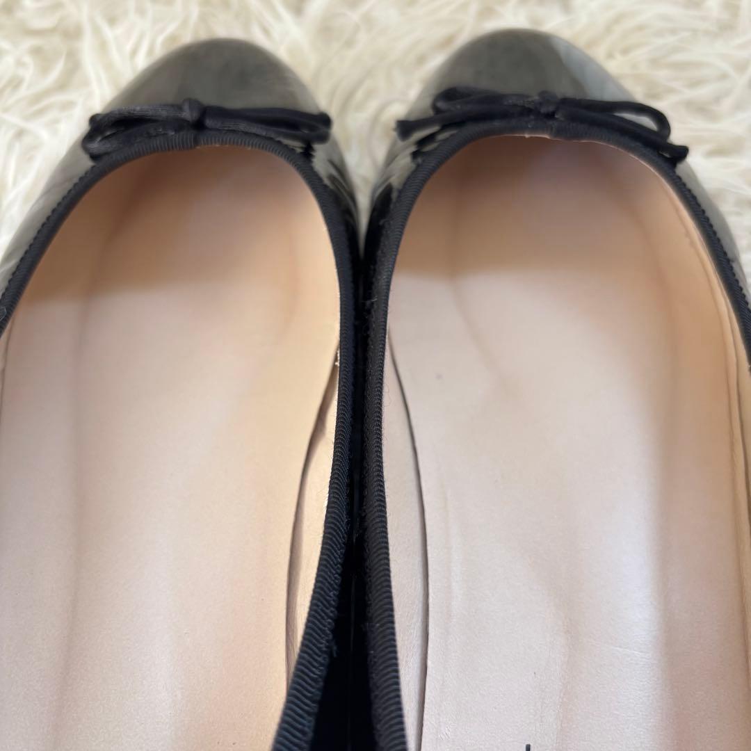 ✨マーガレットハウエル　パンプス バレエシューズ ブラック　エナメル　25.5