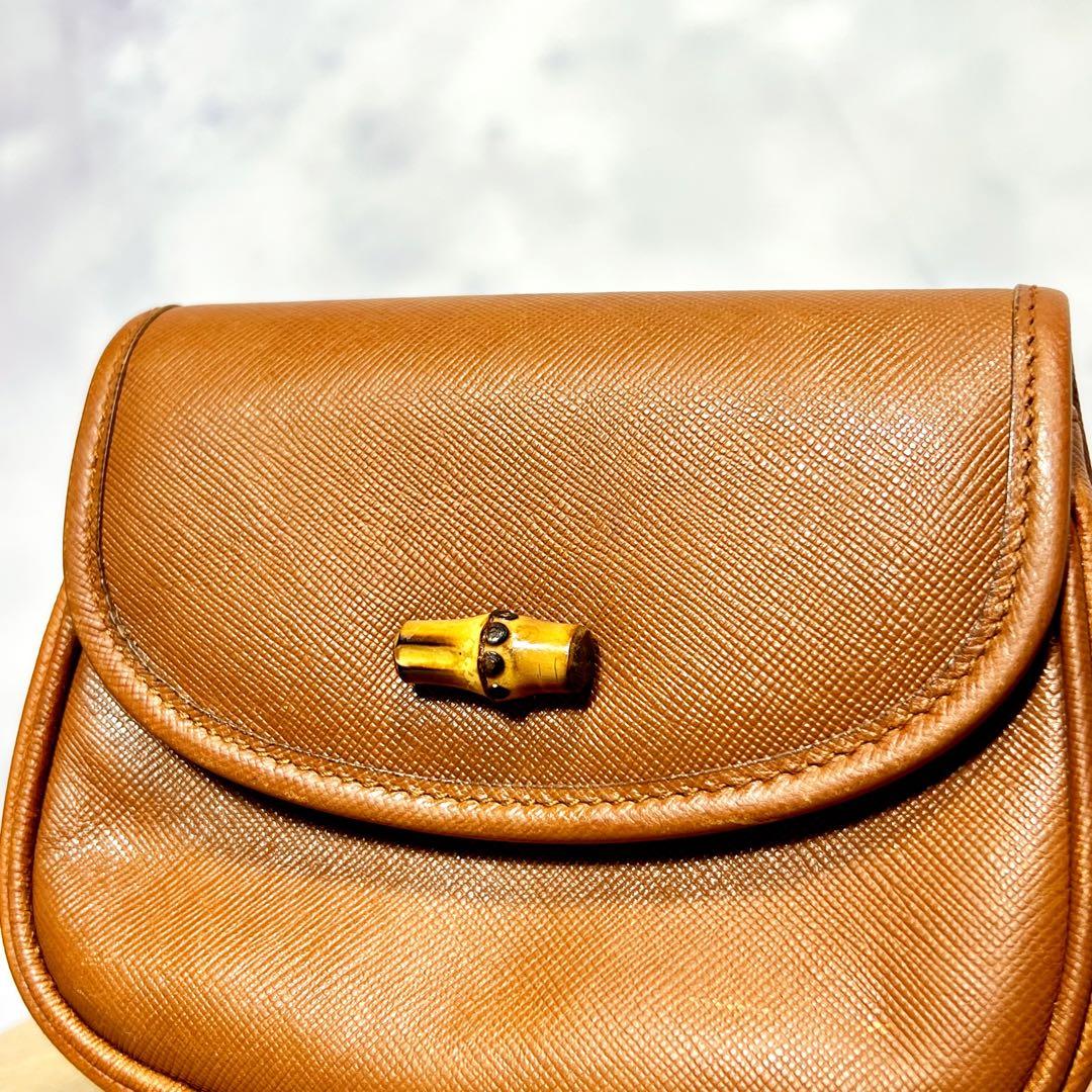 GUCCI 希少 レザー バンブー ウエストバッグ ブラウン 正規品 美品