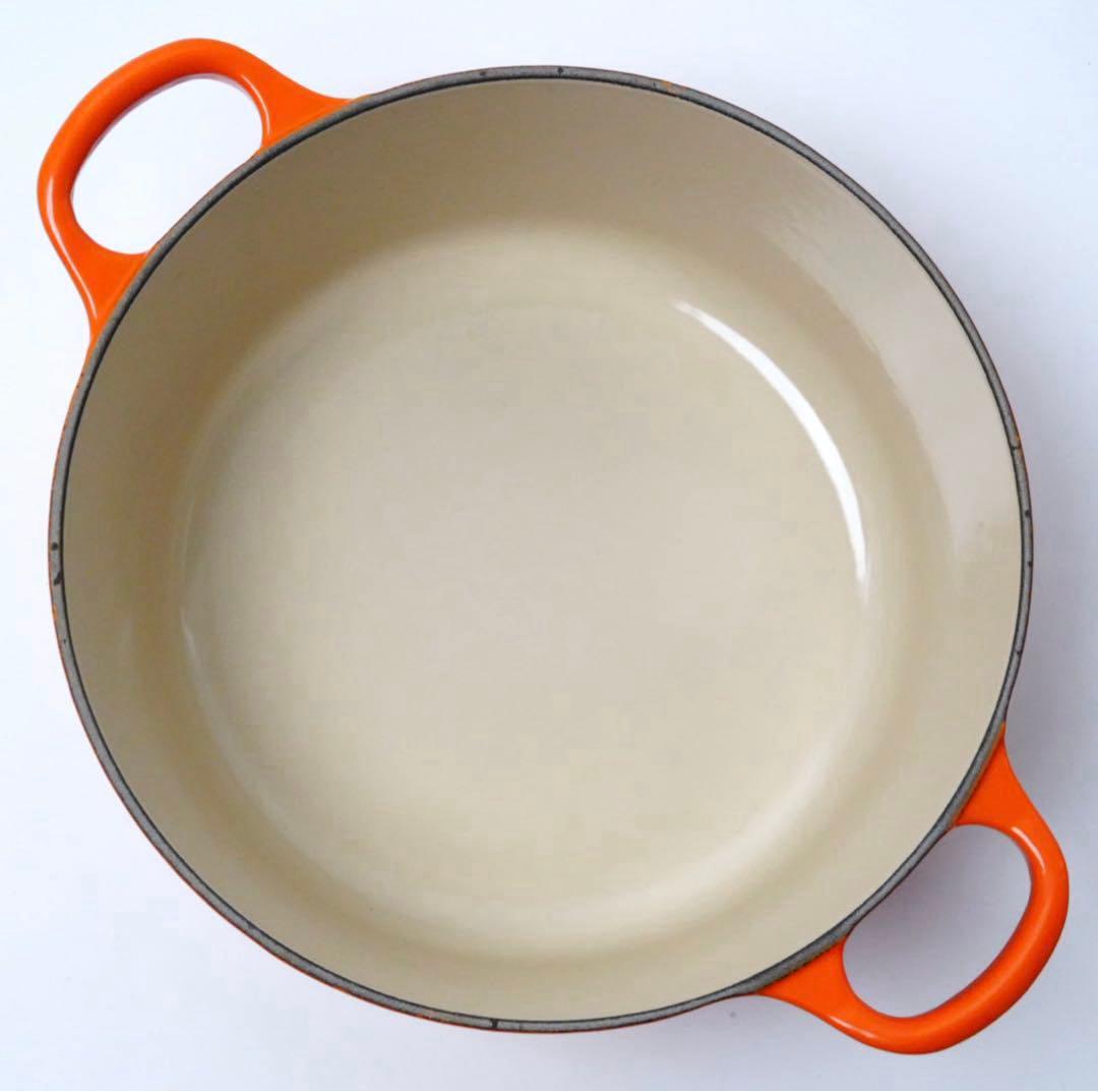 【極美品】LE CREUSET　ココット ロンド オレンジ22cm