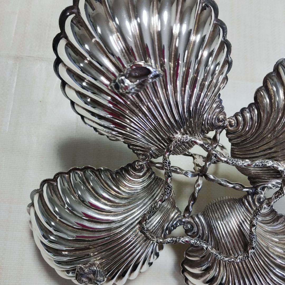 シェル型トレイ　パーティー　オードブルデッシュ　シルバープレート？？アンティーク