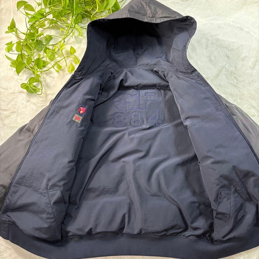 PAPAS パパス ダウン リバーシブル ロゴ刺繍 美品 肉厚 短丈 Lsize