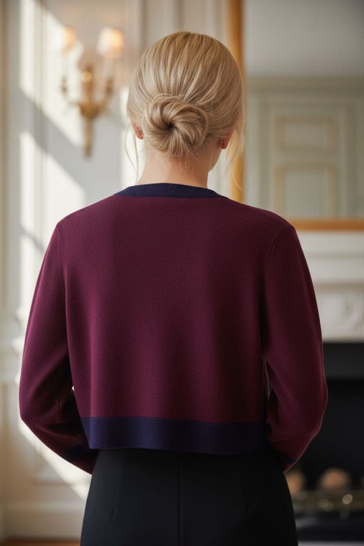 シャネル カーディガン CHANEL プラム パープル ココ ボタン カシミヤ