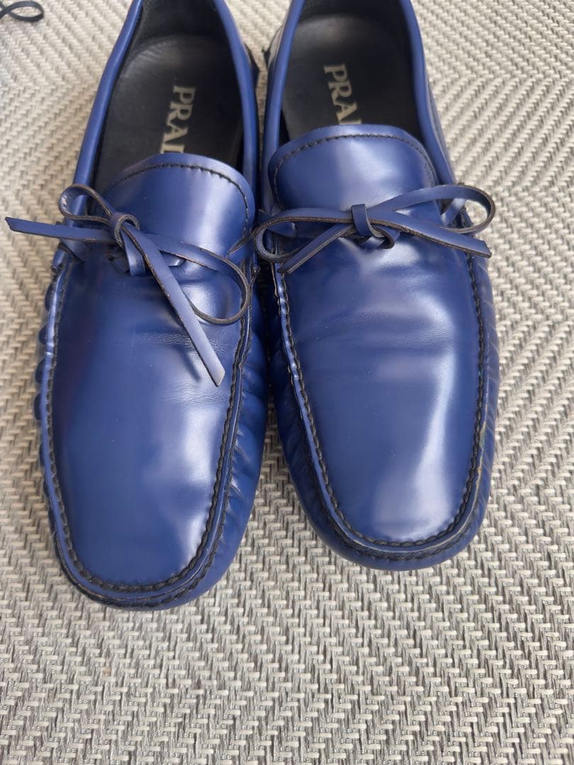 値下げ　PRADA ネイビー モカシン　ドライビングシューズ