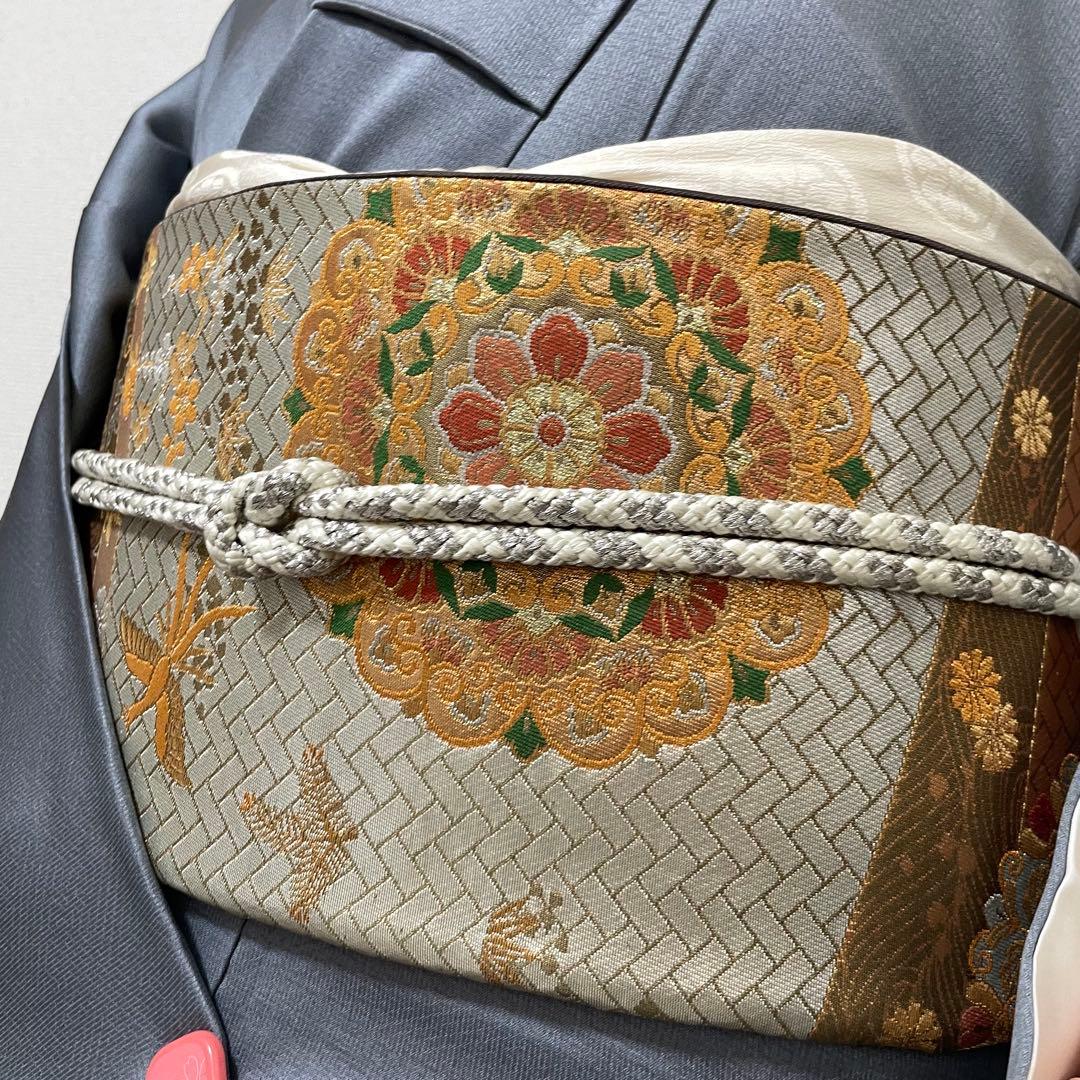 ブルーグレー 4点 フルセット 訪問着 入学式 卒業式 入園式 春 秋 冬