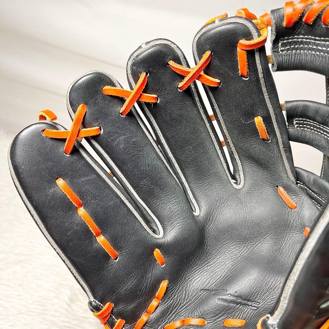 Ip Select×ONYONE 軟式グローブ 外野手用 左投げ 黒×オレンジ