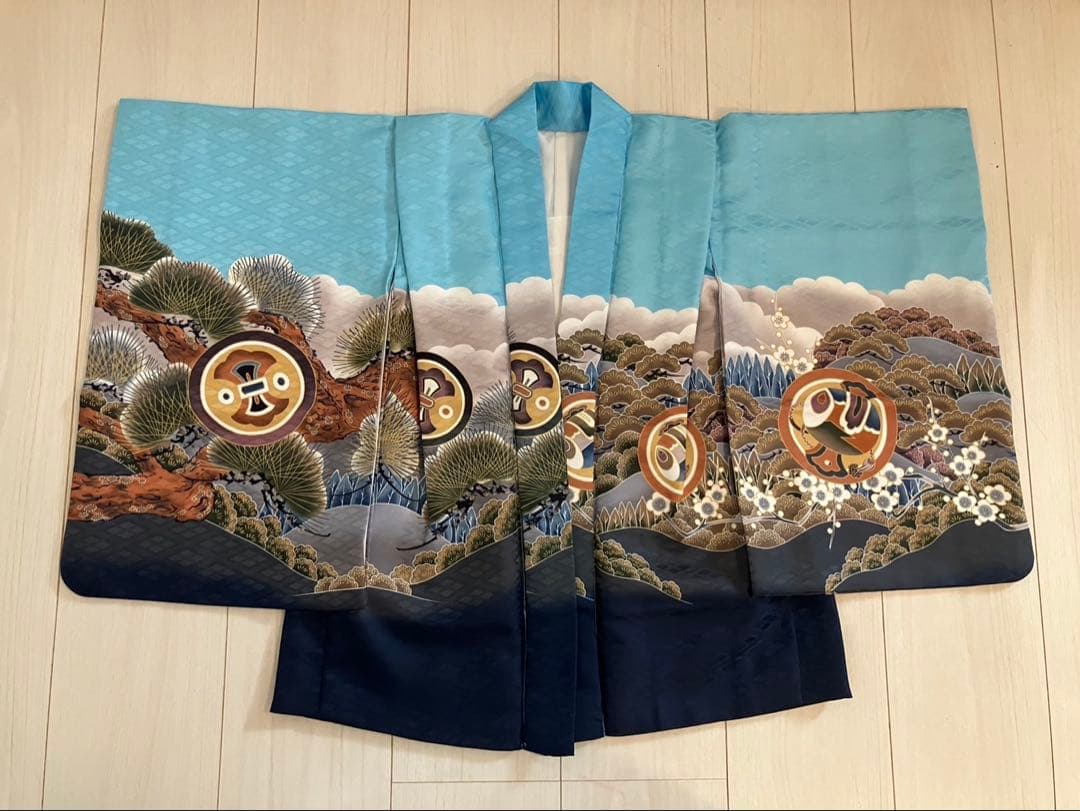七五三用 鷹模様 着物と帯