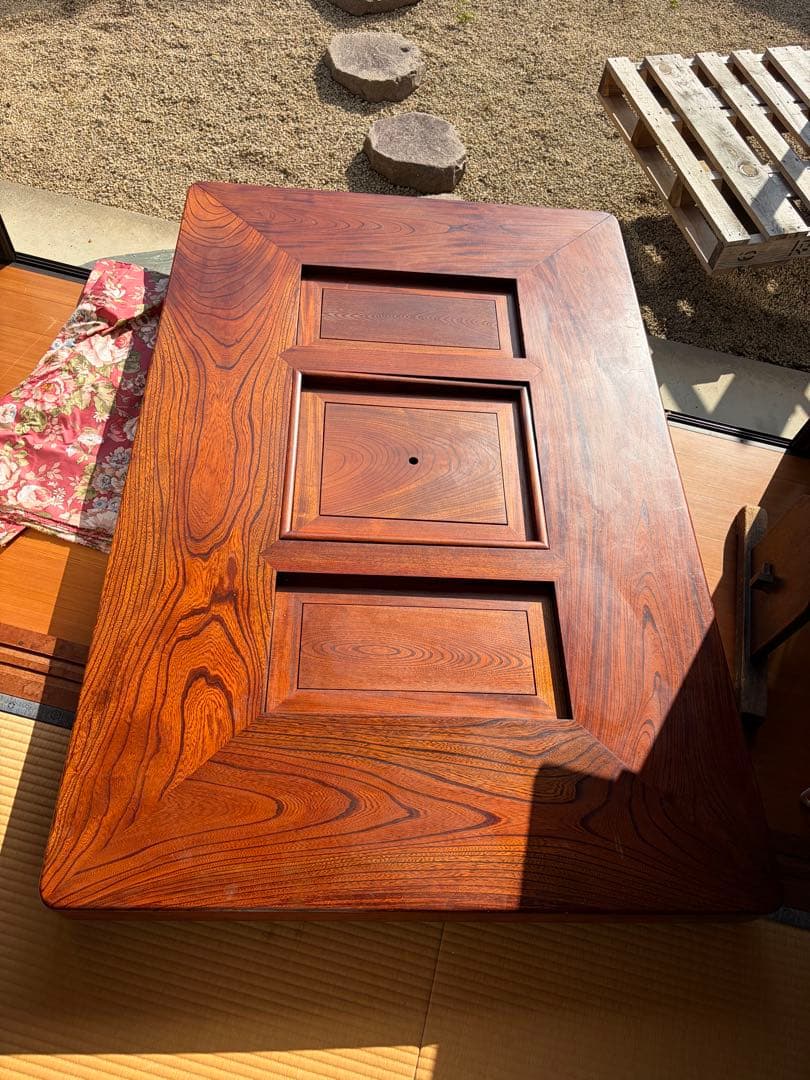 木製四角形囲炉裏座卓 テーブル　引き出し付き