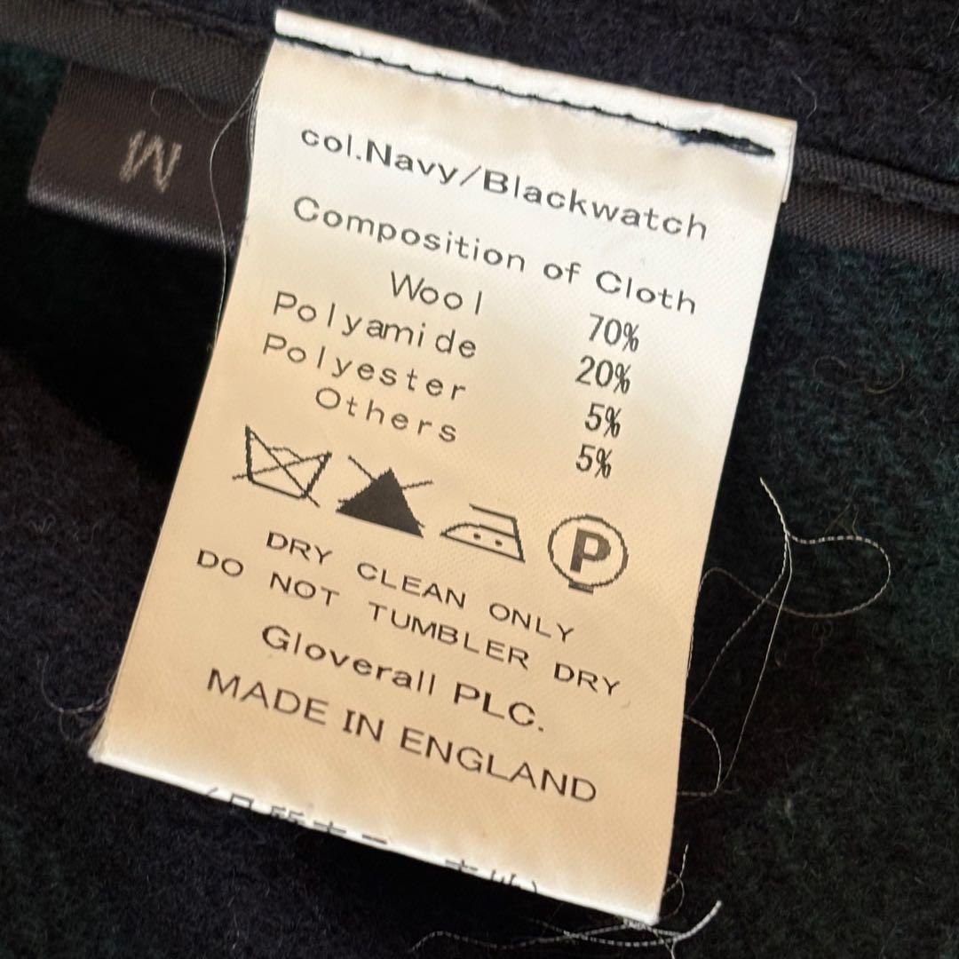 美品✨【英国製】グローバーオール ダッフルコート ウール ネイビー チェック M