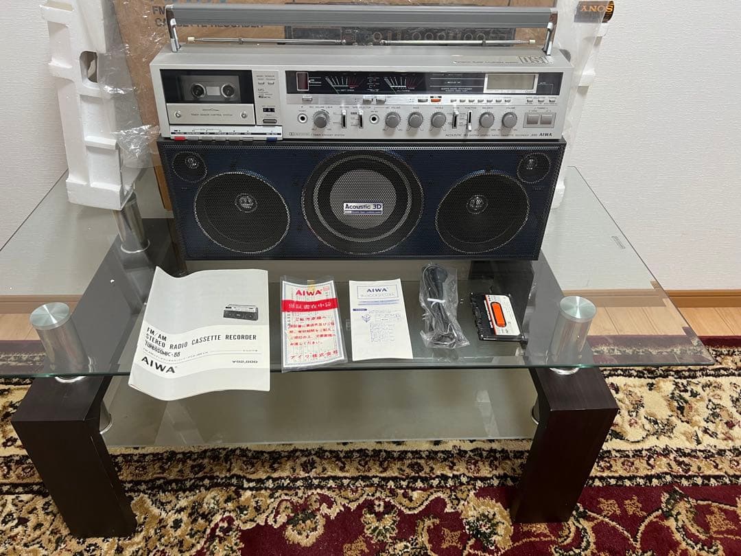 昭和レトロ◆AIWA アイワCS-J88 ラジカセ未使用近い動作品美品ビンテージ