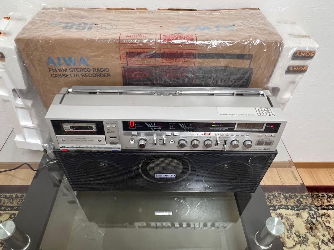 昭和レトロ◆AIWA アイワCS-J88 ラジカセ未使用近い動作品美品ビンテージ