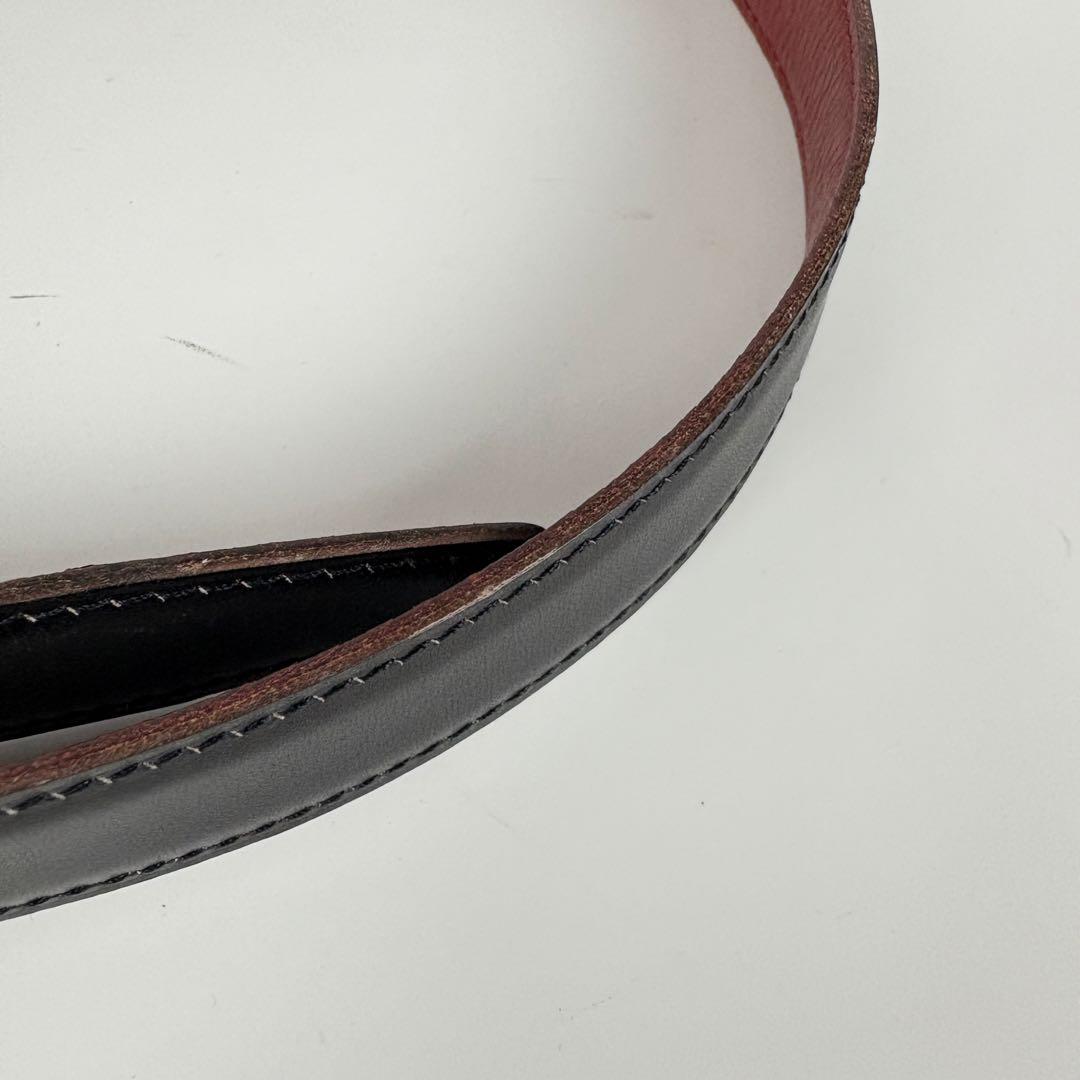 エルメス　コンスタンス　ベルト　Hバックル　レザー　リバーシブル　黒　エンジ