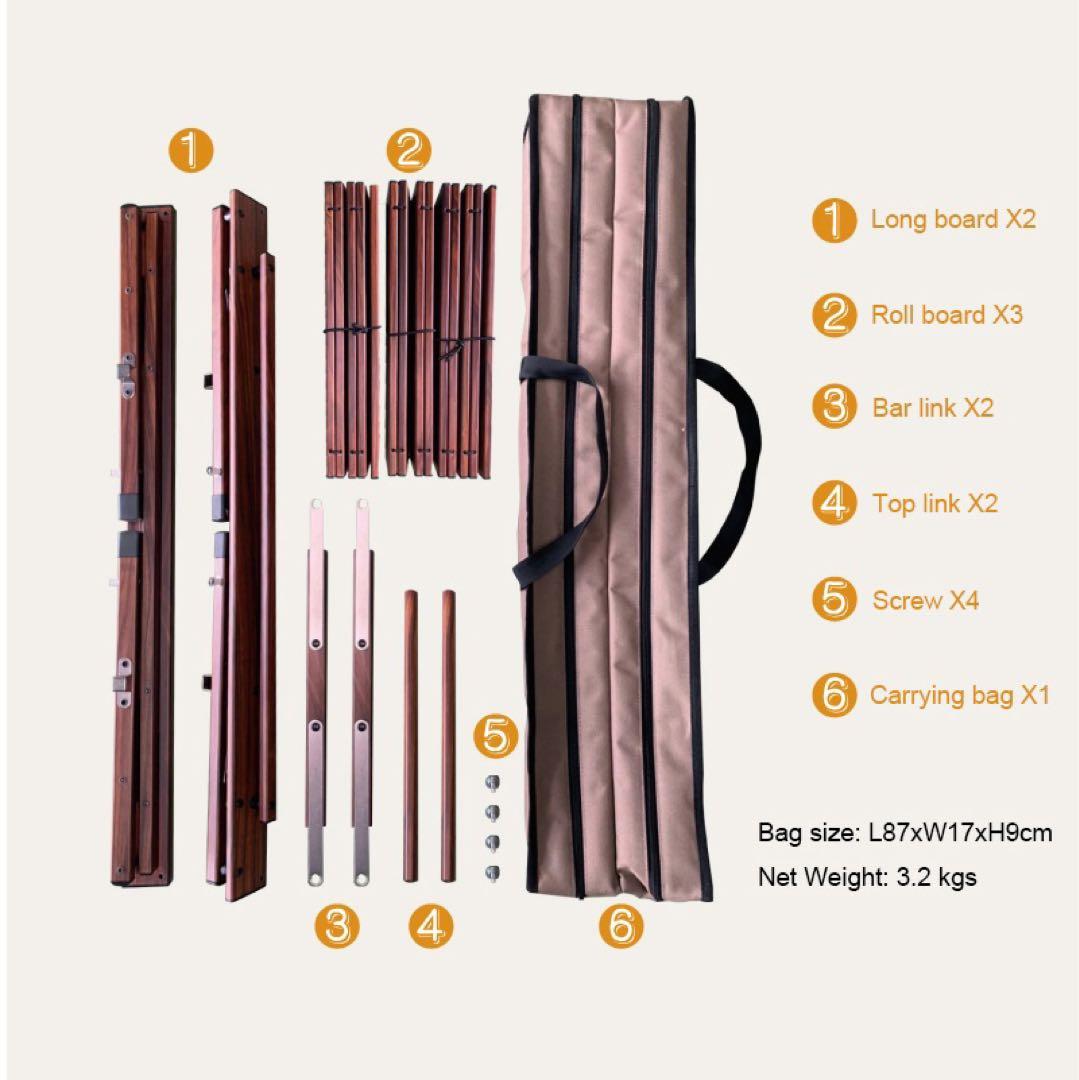 ONWAY SPORTSフォールディング アルミIGTテーブルOW-8242 茶