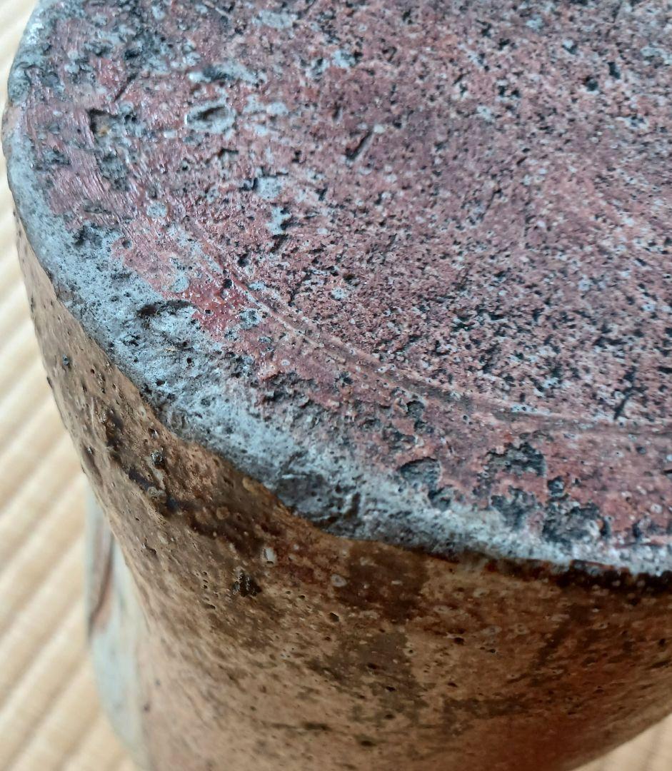 No180　古い信楽焼の双耳花生け